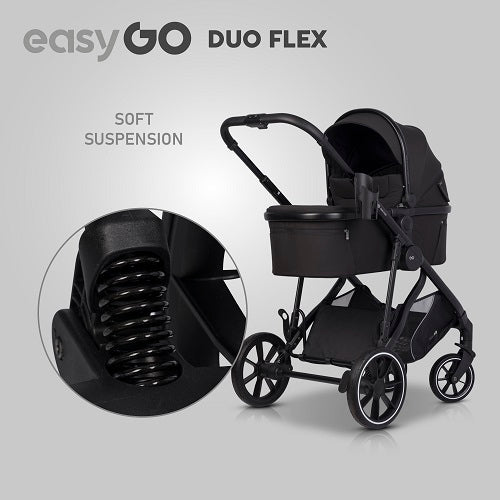 EasyGo Duoflex 2in1 babakocsi 1 üléssel és 1 mózeskosárral – Ebony Black