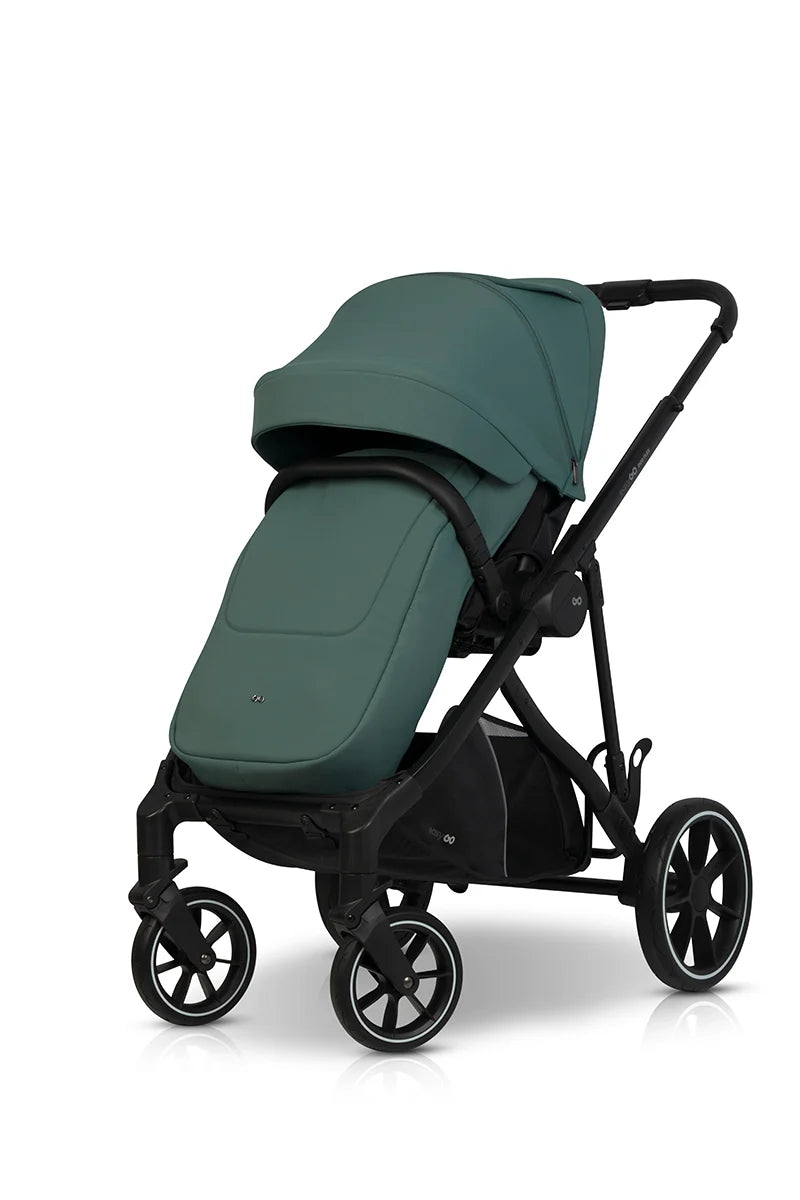 EasyGo Duoflex iker és testvér babakocsi 2 üléssel és 1 mózeskosárral – Sage Green