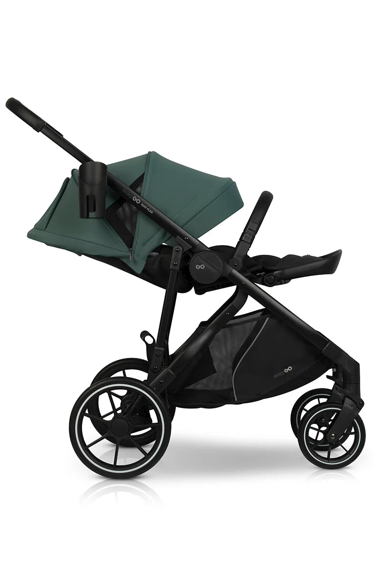 EasyGo Duoflex iker és testvér babakocsi 2 üléssel és 1 mózeskosárral – Sage Green