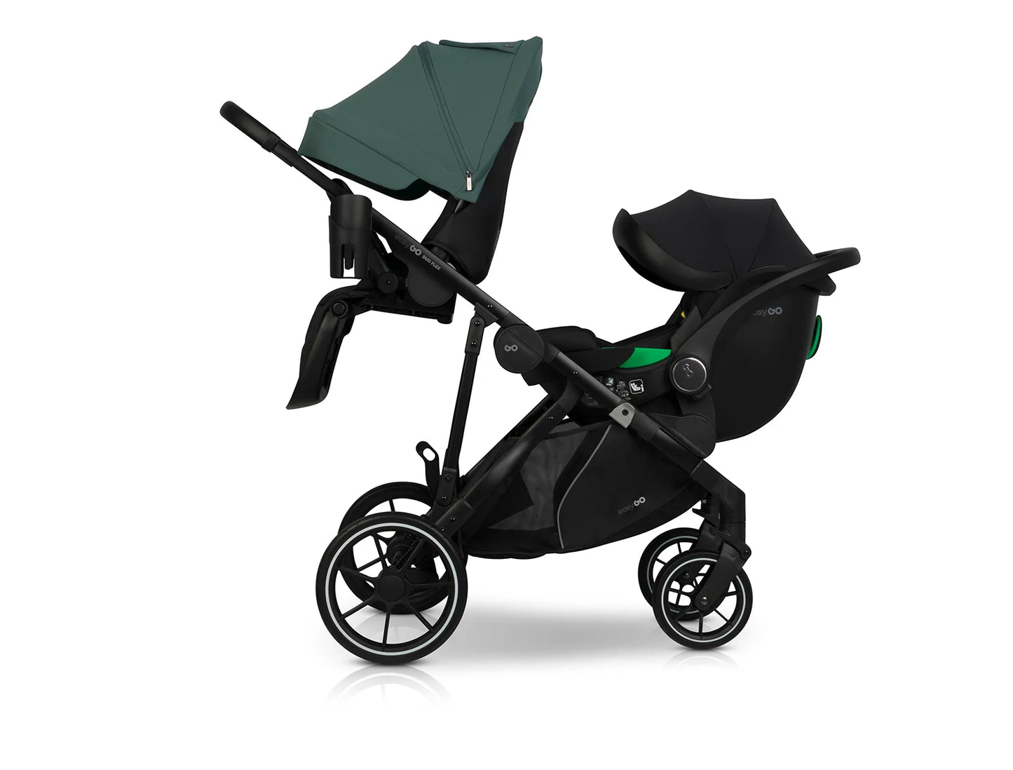 EasyGo Duoflex 2in1 babakocsi 1 üléssel és 1 mózeskosárral – Sage Green