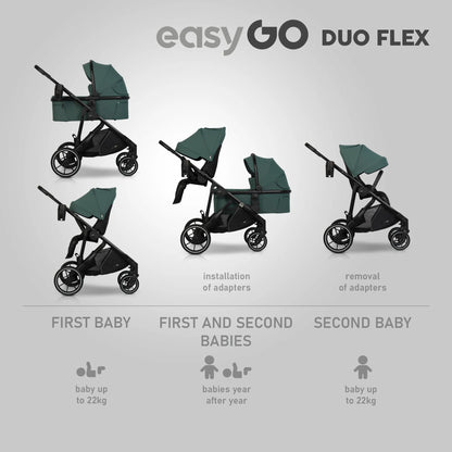 EasyGo Duoflex 2in1 babakocsi 1 üléssel és 1 mózeskosárral – Sage Green