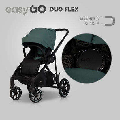 EasyGo Duoflex iker babakocsi 2 üléssel és 2 mózeskosárral – Sage Green