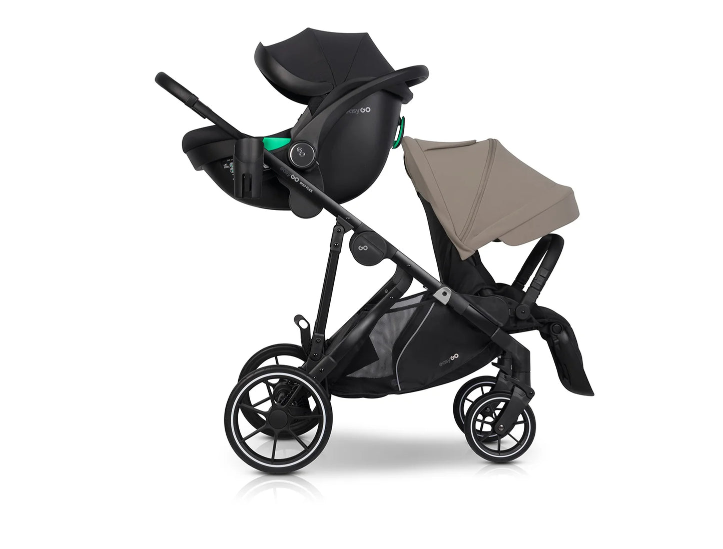 EasyGo Duoflex iker és testvér sport babakocsi 2 üléssel – Savana Beige