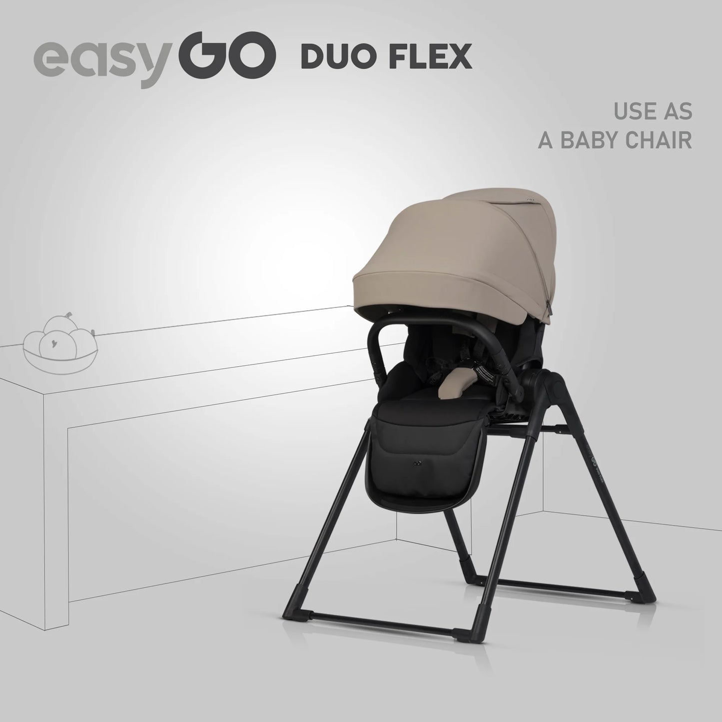 EasyGo Duoflex iker és testvér sport babakocsi 2 üléssel – Savana Beige