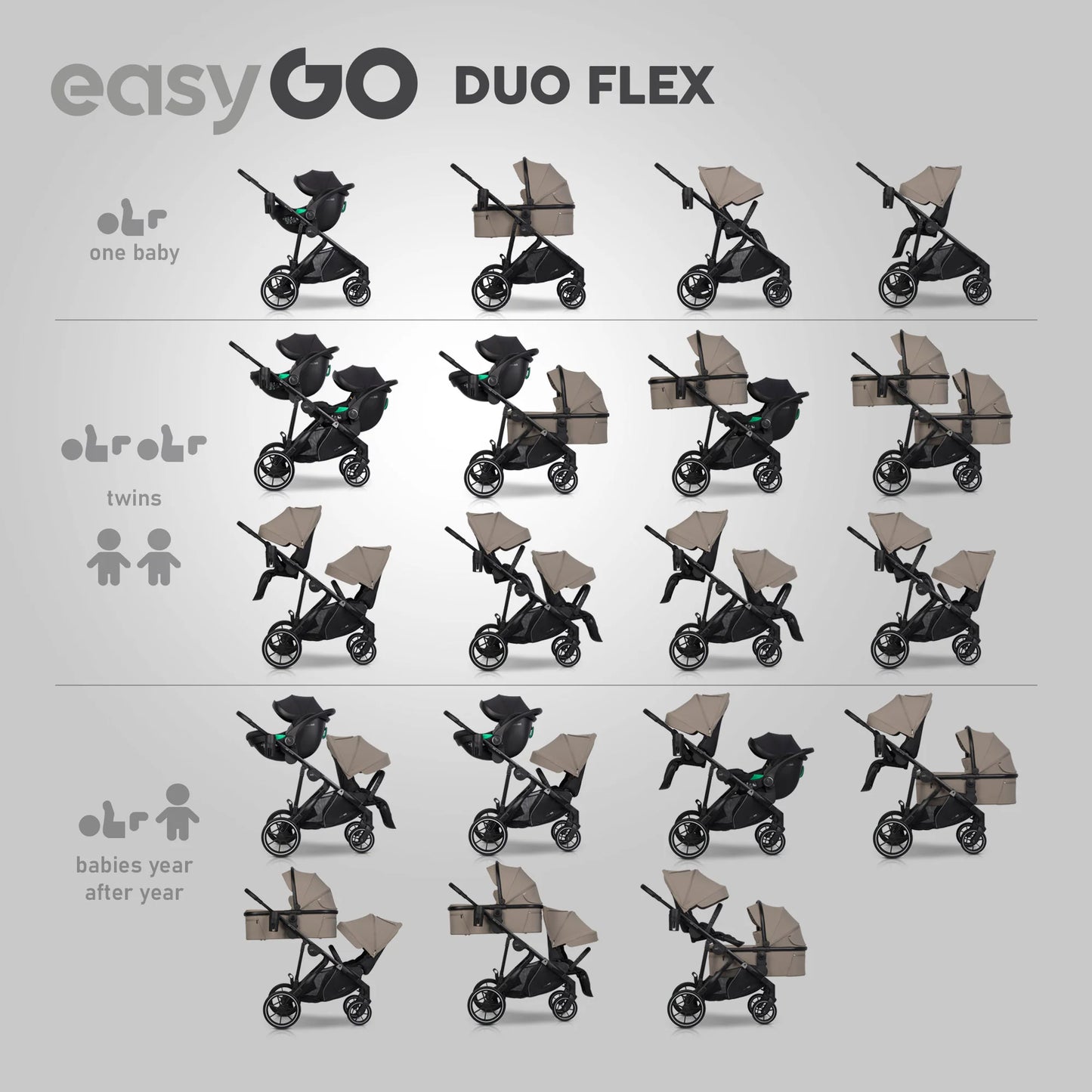 EasyGo Duoflex sport ülés – Savana Beige