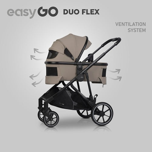 EasyGo Duoflex 2in1 babakocsi 1 üléssel és 1 mózeskosárral – Savana Beige