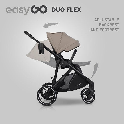 EasyGo Duoflex 2in1 babakocsi 1 üléssel és 1 mózeskosárral – Savana Beige