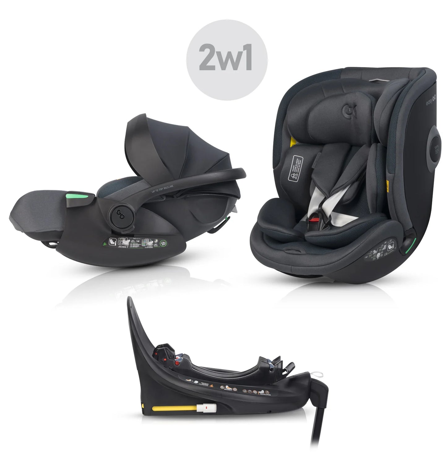 EasyGo Buz XTD Pro + Buz Pro Body 2in1 autósülés szett ISOFIX bázissal – Granito