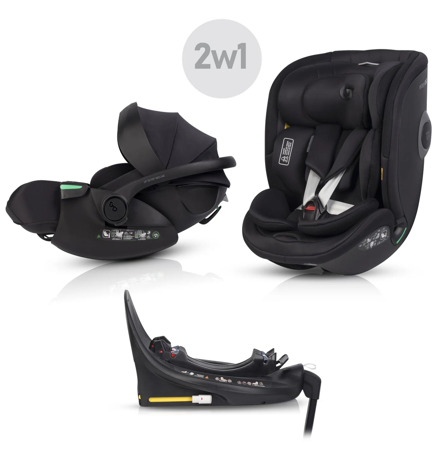 EasyGo Buz XTD Pro + Buz Pro Body 2in1 autósülés szett ISOFIX bázissal – Ink