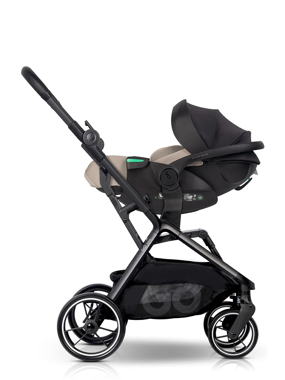 EasyGo Buz XTD Pro i-Size autóshordozó ISOFIX bázissal – Taupe