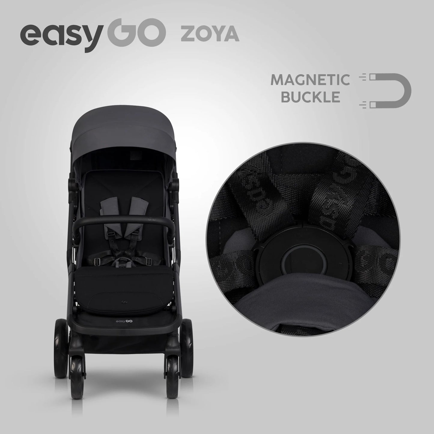 EasyGo Zoya 2in1 babakocsi táskával – Cloudy Gray