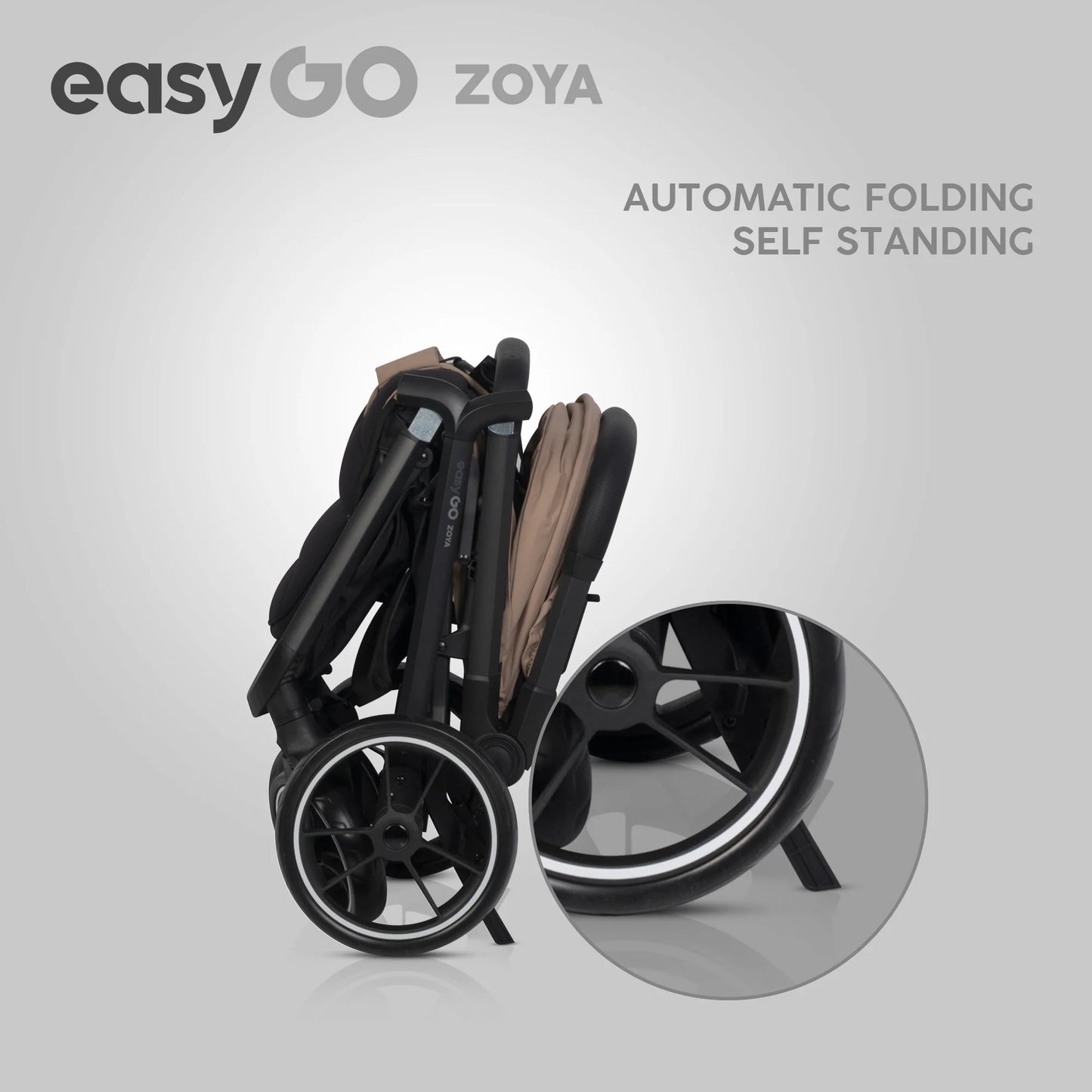 EasyGo Zoya 2in1 babakocsi táskával – Golden Beige