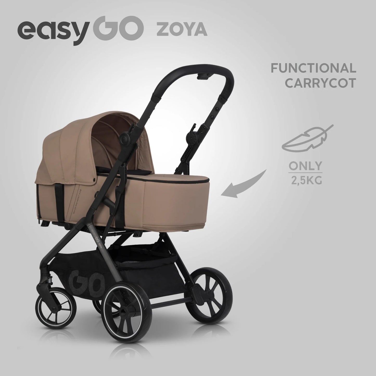 EasyGo Zoya mózeskosár – Golden Beige