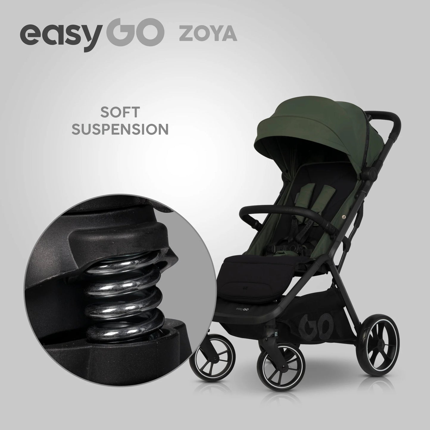 EasyGo Zoya 2in1 babakocsi táskával – Jungle Green