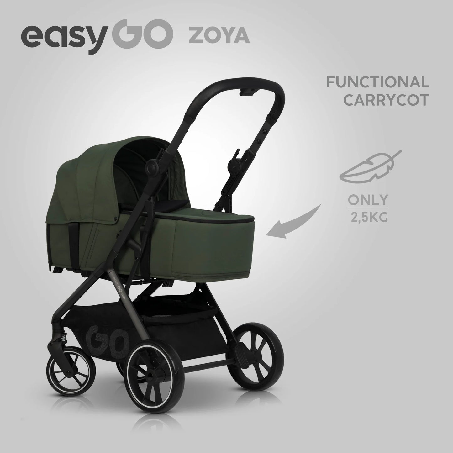 EasyGo Zoya mózeskosár – Jungle Green