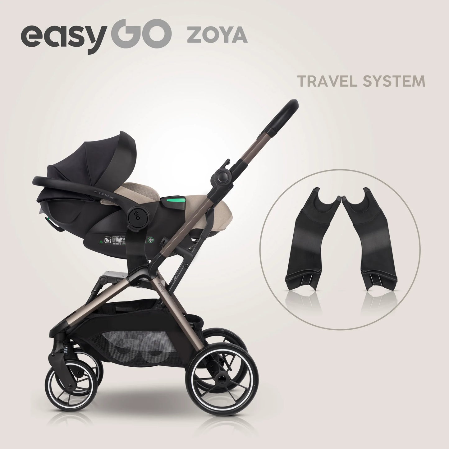 EasyGo Zoya mózeskosár – Mokka