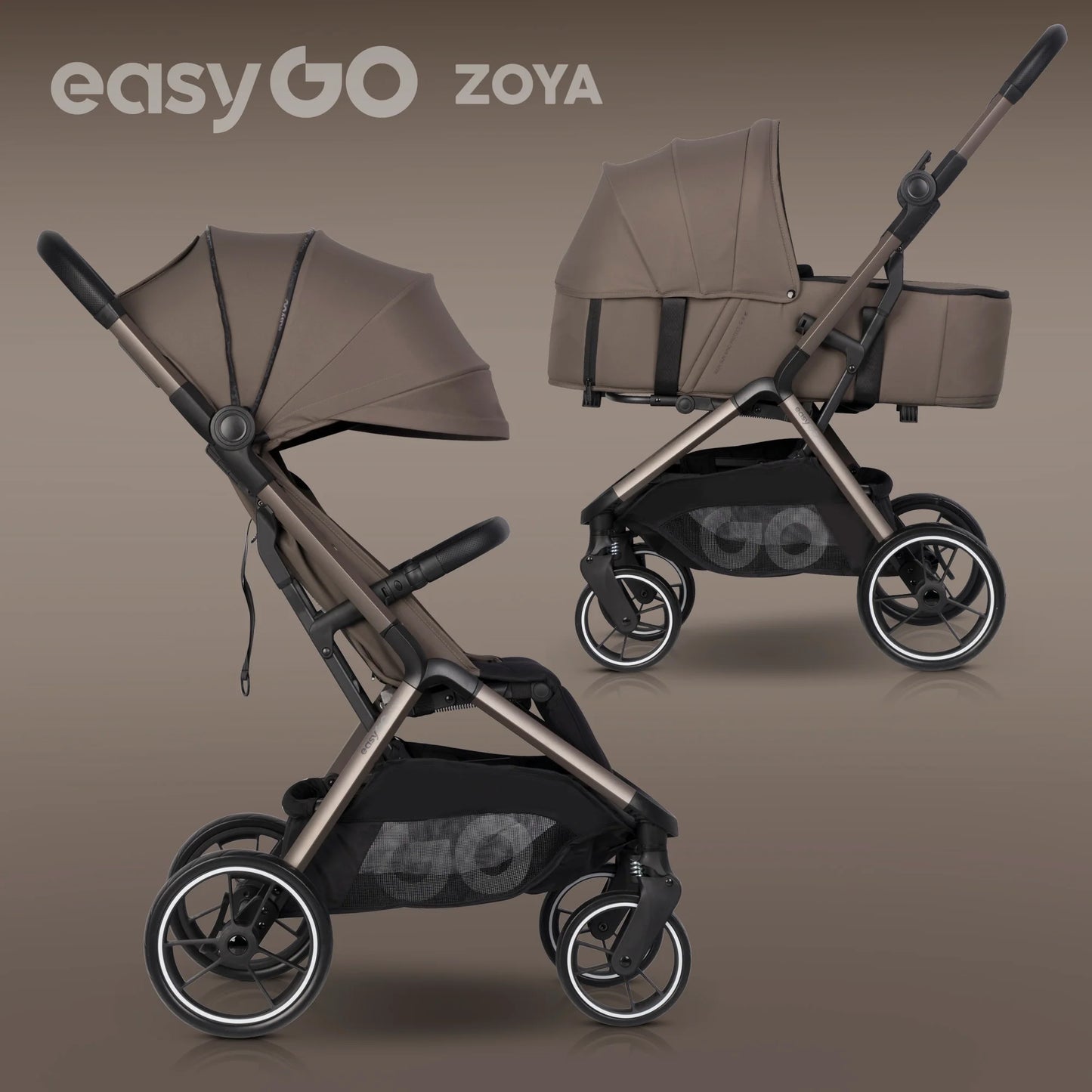 EasyGo Zoya 2in1 babakocsi táskával – Mokka