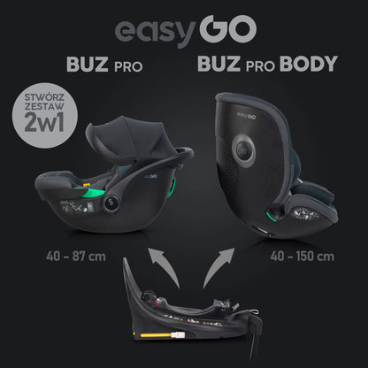EasyGo BUZ PRO BODY i-Size autósülés 40–150 cm – Granito