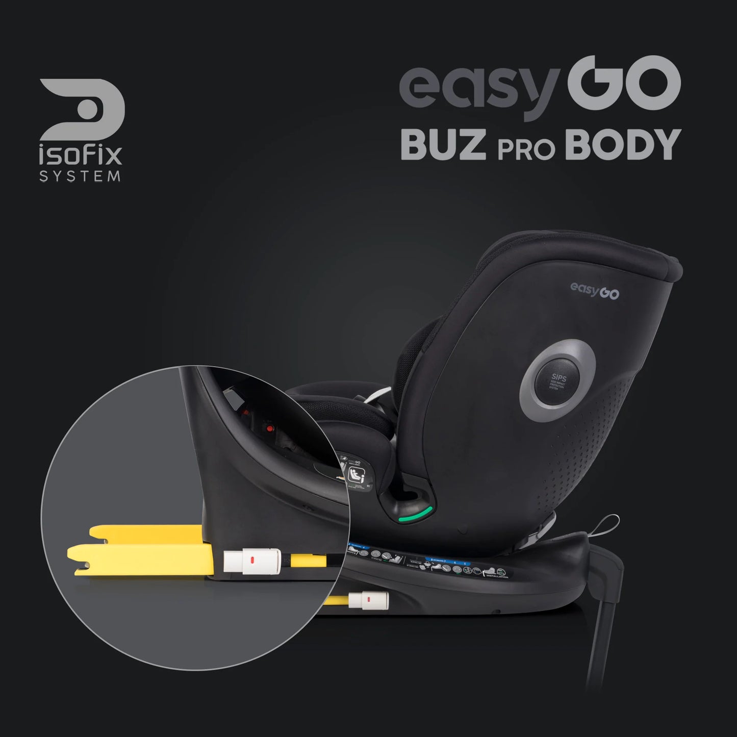 EasyGo BUZ PRO BODY i-Size autósülés 40–150 cm – Ink