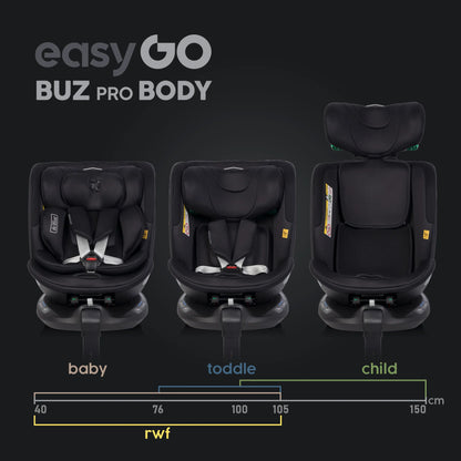 EasyGo BUZ PRO BODY i-Size autósülés 40–150 cm – Ink