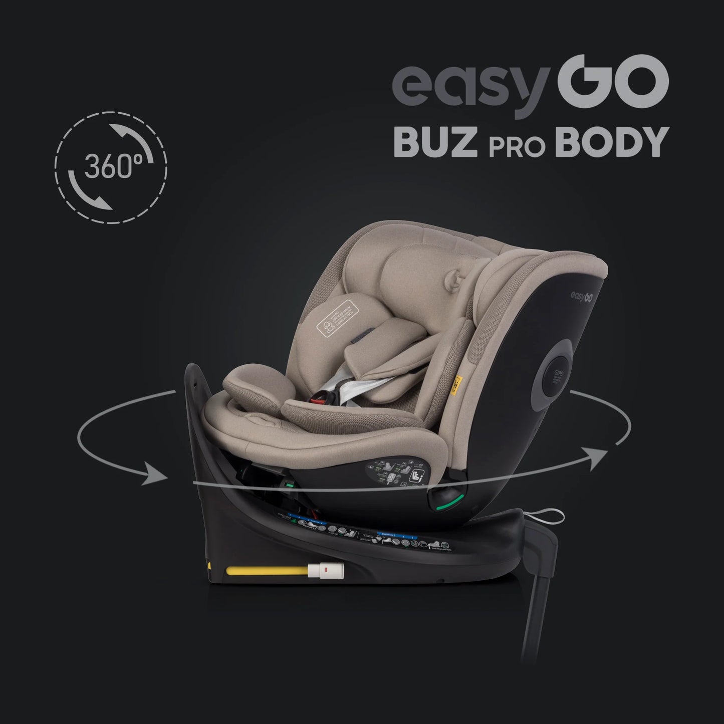 EasyGo BUZ PRO BODY i-Size autósülés 40–150 cm – Taupe