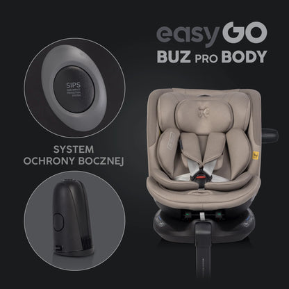 EasyGo BUZ PRO BODY i-Size autósülés 40–150 cm – Taupe