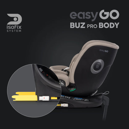 EasyGo BUZ PRO BODY i-Size autósülés 40–150 cm – Taupe