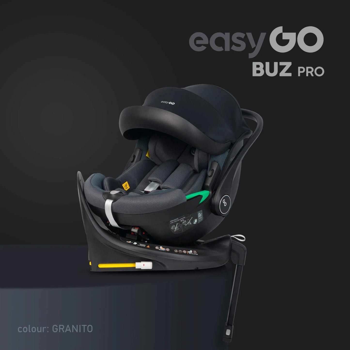 EasyGo Buz Pro i-Size autós hordozó forgatható ISOFIX bázistalppal – Granito