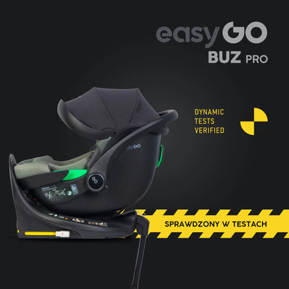 EasyGo Buz Pro i-Size autós hordozó forgatható ISOFIX bázistalppal – Greener