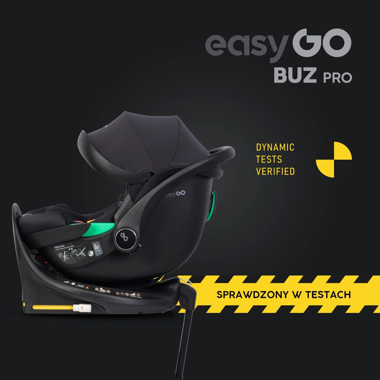 EasyGo Buz Pro i-Size autós hordozó forgatható ISOFIX bázistalppal – Ink