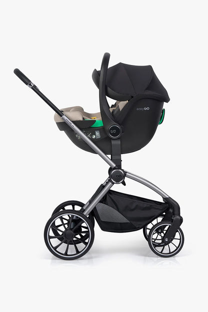 EasyGo Buz Pro i-Size autós hordozó forgatható ISOFIX bázistalppal – Taupe