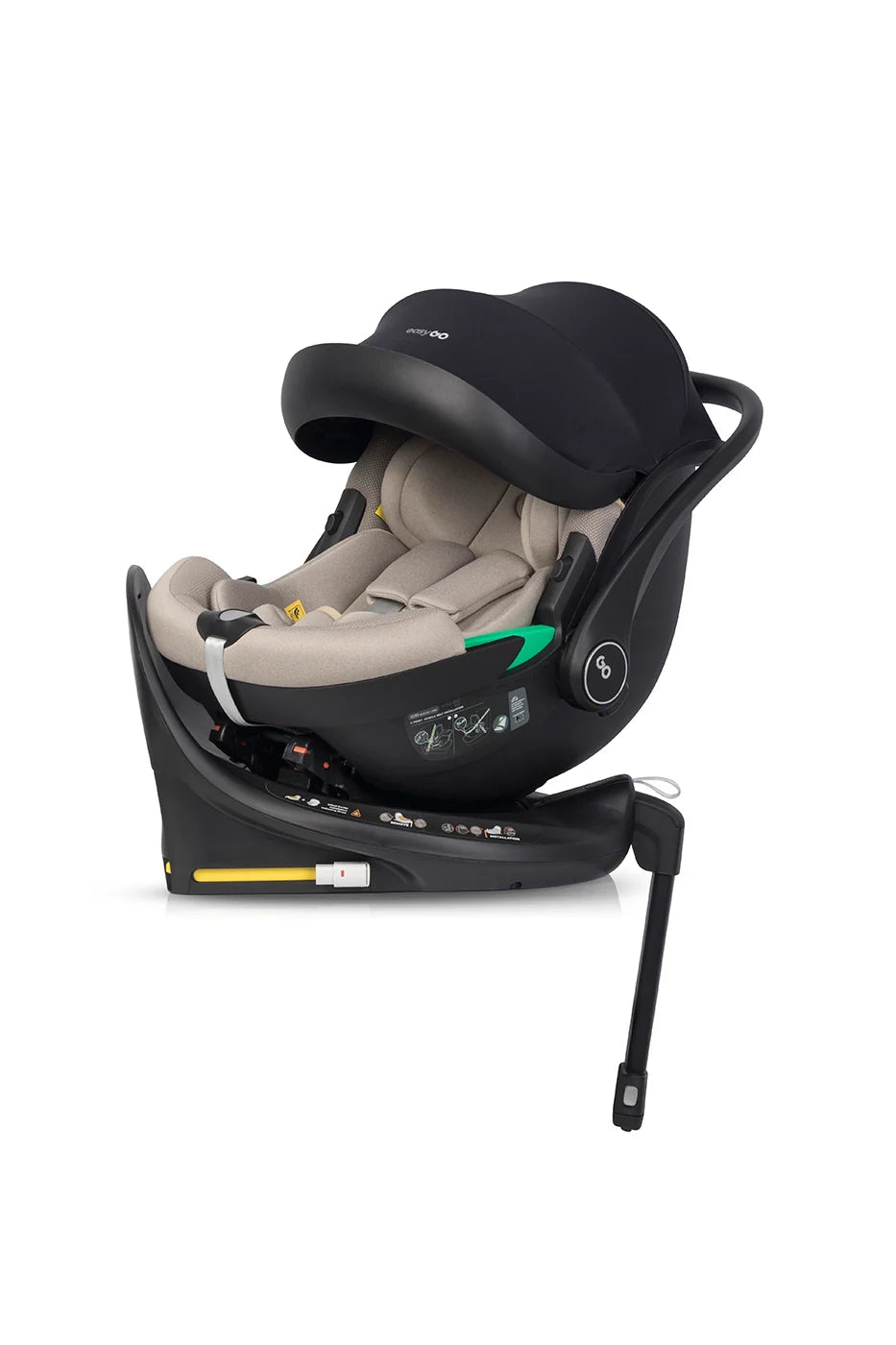 EasyGo Buz Pro i-Size autós hordozó forgatható ISOFIX bázistalppal – Taupe