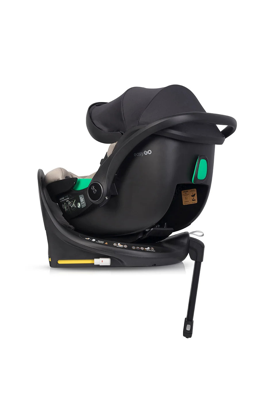 EasyGo Buz Pro i-Size autós hordozó forgatható ISOFIX bázistalppal – Taupe