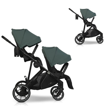 EasyGo Duoflex iker és testvér sport babakocsi 2 üléssel – Sage Green