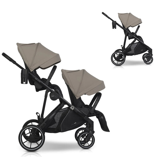 EasyGo Duoflex iker és testvér sport babakocsi 2 üléssel – Savana Beige