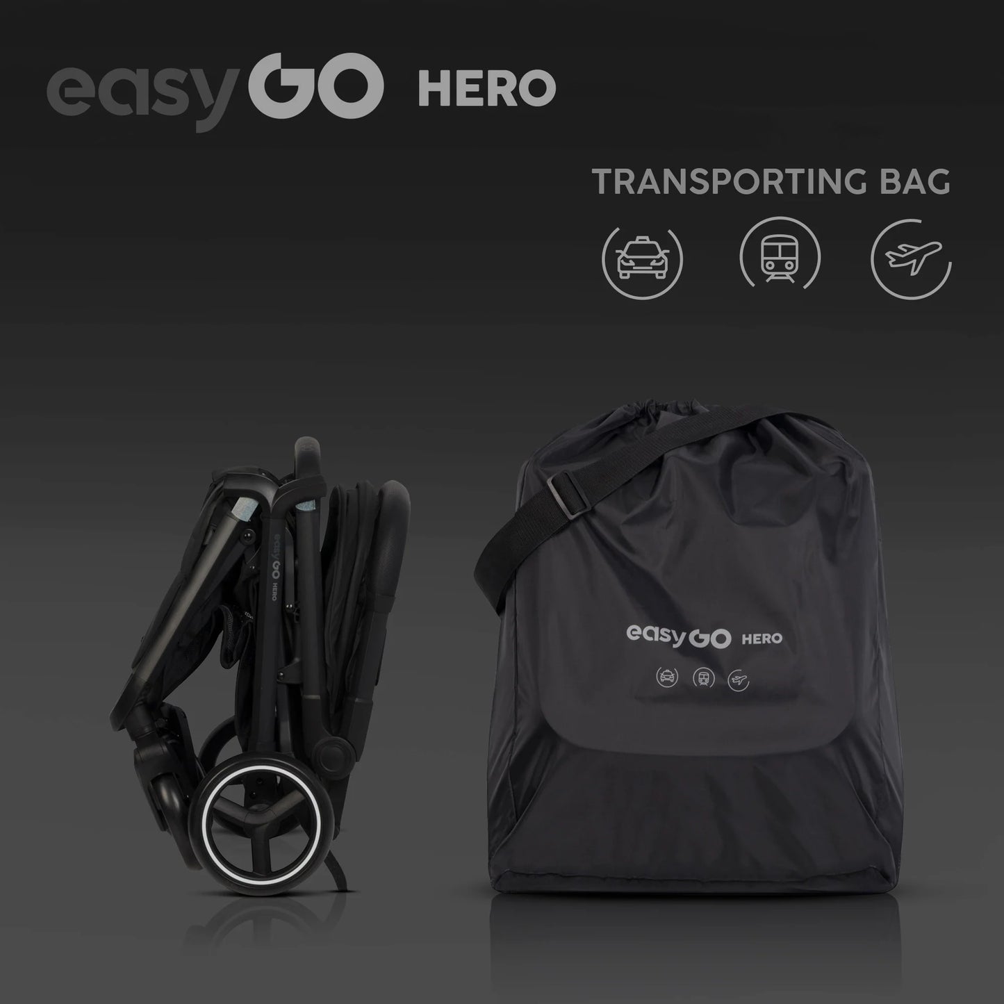 EasyGo Hero sport babakocsi – Ebony Black