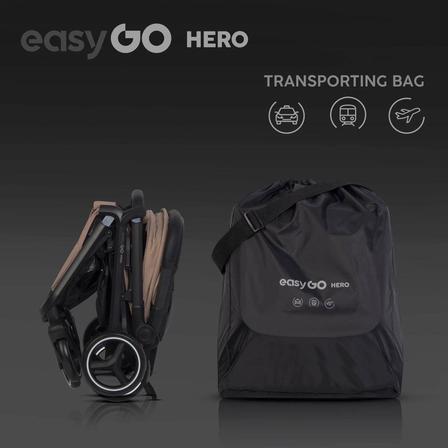 EasyGo Hero sport babakocsi – Golden Beige
