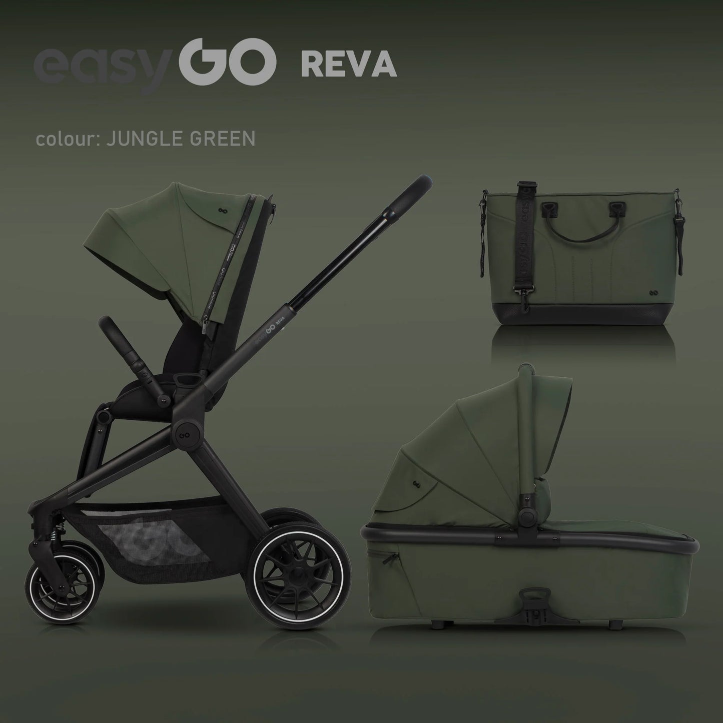 EasyGo REVA 2in1 babakocsi – Jungle Green