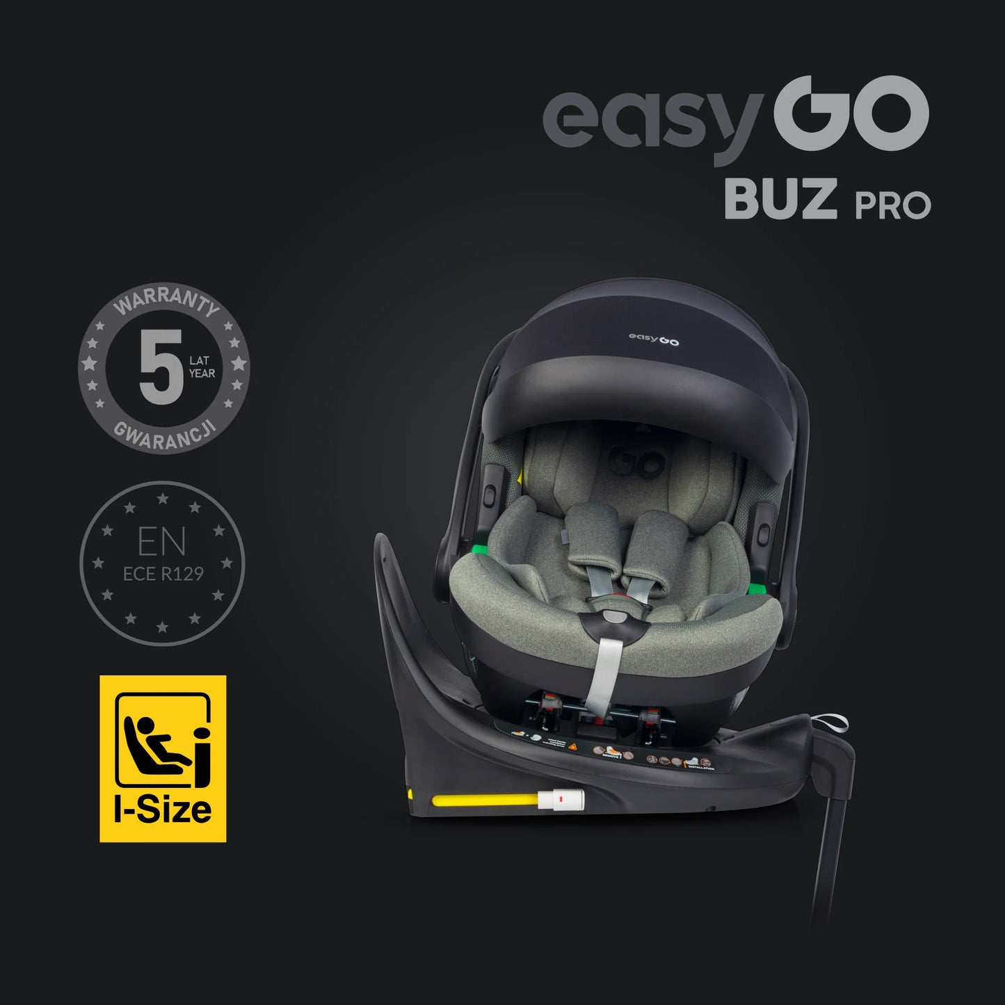 EasyGo Buz Pro + Buz Pro Body 2in1 autósülés szett ISOFIX bázissal – Greener