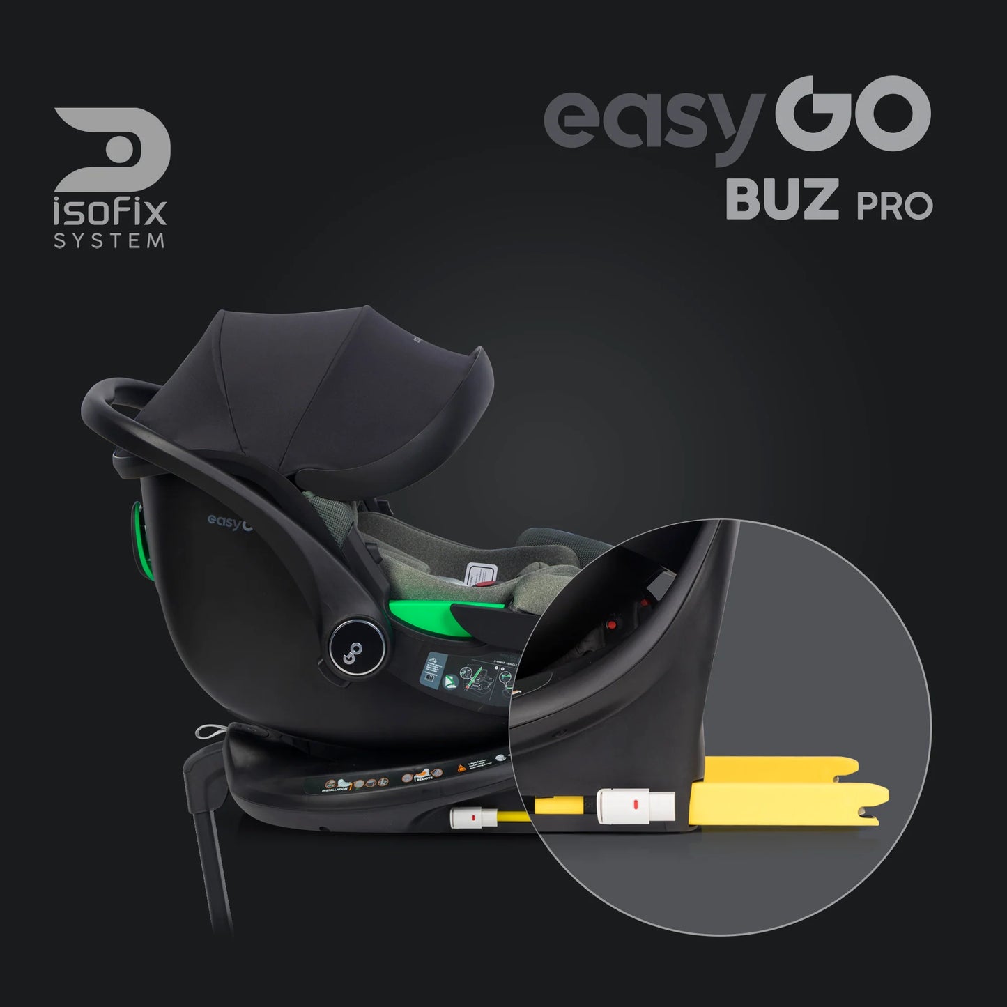EasyGo Buz Pro + Buz Pro Body 2in1 autósülés szett ISOFIX bázissal – Greener