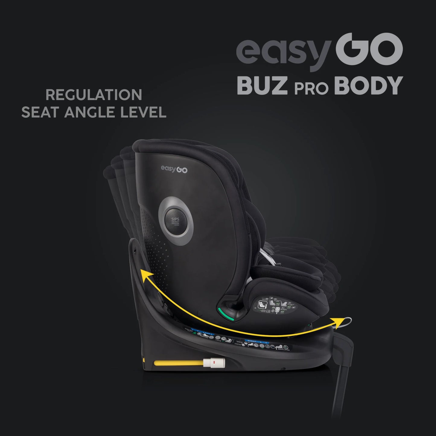 EasyGo Buz Pro + Buz Pro Body 2in1 autósülés szett ISOFIX bázissal – Ink